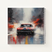 Red Muscle Car head on ノートブック (裏面)