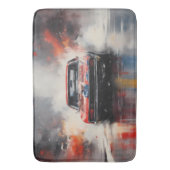 Red Muscle Car head on バスマット (正面縦)