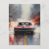 Red Muscle Car head on ポストカード (正面)