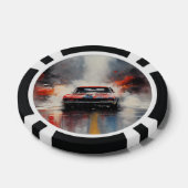 Red Muscle Car head on ポーカーチップ (シングル)
