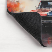 Red Muscle Car head on マウスパッド (コーナー)