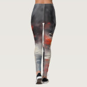 Red Muscle Car head on レギンス (裏面)