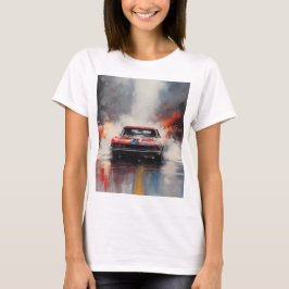 Red Muscle Car head on Tシャツ