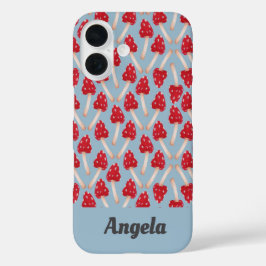Red Mushroom - Blue iPhone 16ケース