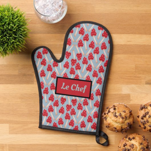 Red Mushroom - Blue & Red 鍋つかみ (トップダウン)