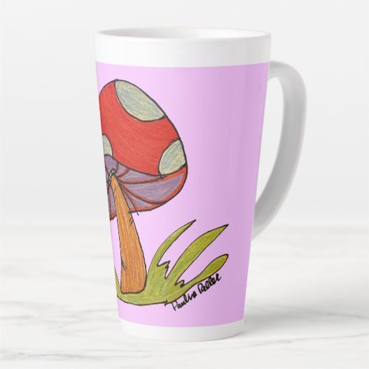 Red Mushroom Coffee Mug カフェラテマグ (右アングル)