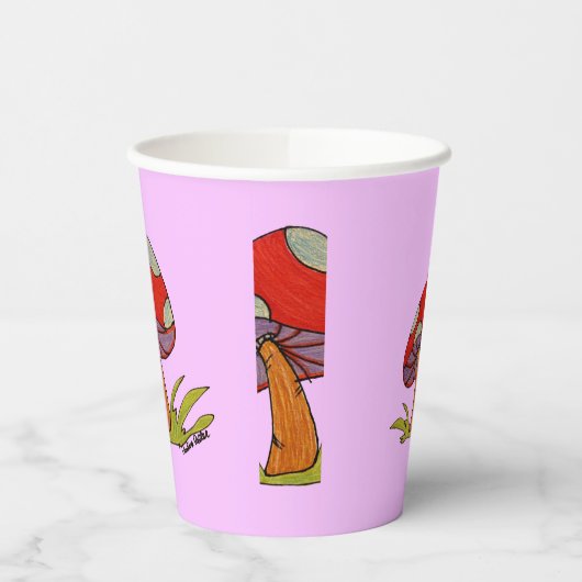 Red Mushroom Coffee Mug 紙コップ (左)