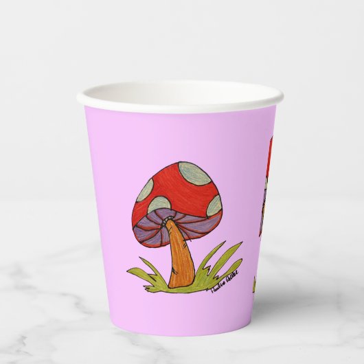 Red Mushroom Coffee Mug 紙コップ (正面)