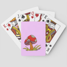 Red Mushroom with light purple background Tote