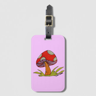 Red Mushroom with light purple background Tote ラゲッジタグ
