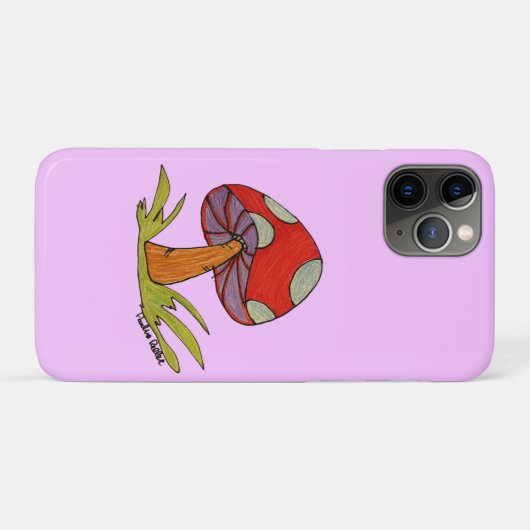 Red Mushroom with light purple background Tote Case-Mate iPhoneケース (裏面(横))