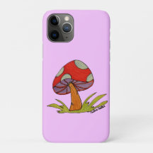 Red Mushroom with light purple background Tote