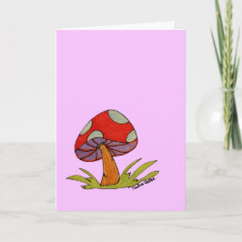 Red Mushroom with purple background カード