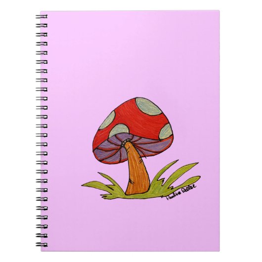 Red Mushroom with purple background ノートブック (正面)