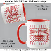 Red Name Hidden Message Trendy Mug 121B Modern マグカップ