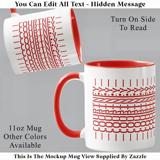 Red Name Hidden Message Trendy Mug 121B Modern マグカップ