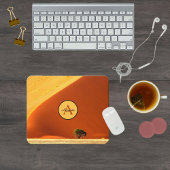 Red Namibia sand dunes photo monogram マウスパッド
