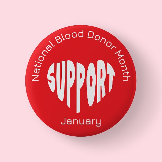 Red National Blood Donor Month Button 缶バッジ