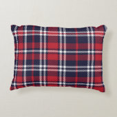 Red Navy非対称プレイドテクスチャ アクセントクッション (裏面)