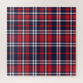 Red Navy非対称プレイドテクスチャ ジグソーパズル (横)