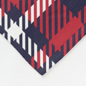 Red Navy非対称プレイドテクスチャ フリースブランケット (角)