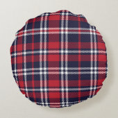 Red Navy非対称プレイドテクスチャ ラウンドクッション (裏面)