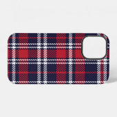 Red Navy非対称プレイドテクスチャ iPhoneケース (裏面横)