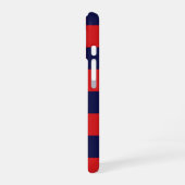 Red & Navy Checkerboard Phone Case iPhone 16ケース (左側面)