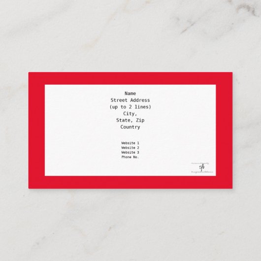 Red Neo-Generic I Thank You 名刺 (裏面)