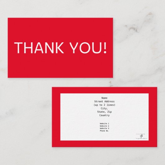 Red Neo-Generic IIありがとうございます 名刺 (正面/裏面)