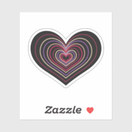 Red Neon Heart Sticker シール