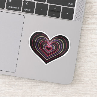 Red Neon Heart Sticker シール