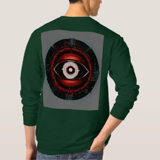 Red Neon Tech Eye：ミニマルなベクターロゴ Tシャツ