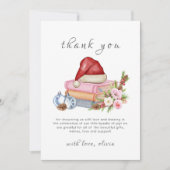 Red New Chapter Begins Winter Floral Baby Shower  サンキューカード (正面)