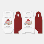 Red New Chapter Begins Winter Floral Baby Shower  フェイバーボックス (見開き)