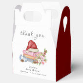 Red New Chapter Begins Winter Floral Baby Shower  フェイバーボックス (見開き)