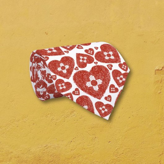 Red New Mexico Zia Heart ネクタイ