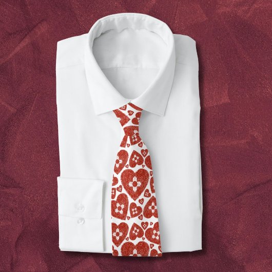 Red New Mexico Zia Heart ネクタイ