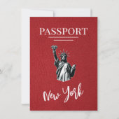 Red New York City Passport日付の保存 セーブザデート (正面)