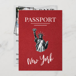 Red New York City Passport日付の保存 セーブザデート