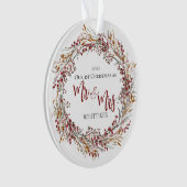 Red Newlywedの写真とMr.Mrs.Photoとしての第1クリスマス オーナメント (正面)