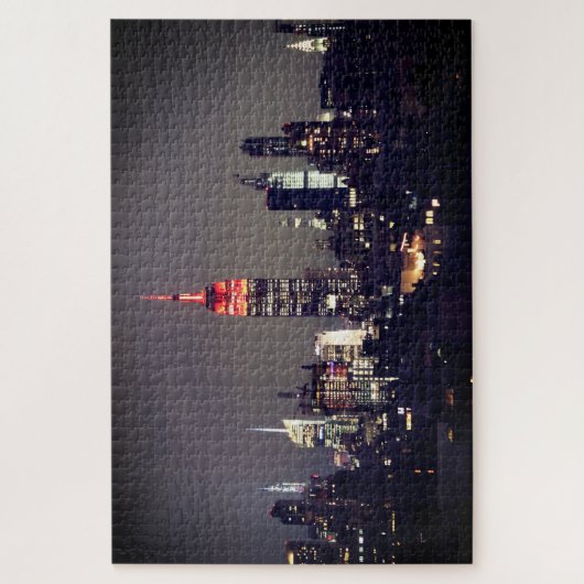 Red NightスカイラインのEmp St建物 ジグソーパズル (縦)