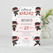 Red Ninja Birthday Invitation - Karate Party 招待状 (スタンド正面)