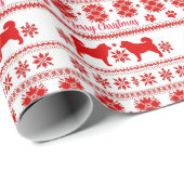 Red Nordic Alaskan Malamute Dog Christmas ラッピングペーパー (ロールコーナー)