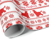 Red Nordic English Cocker Spaniel Dog Christmas ラッピングペーパー (ロールコーナー)