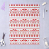 Red Nordic German Shepherd Dog Christmas 薄葉紙 (クラフト)