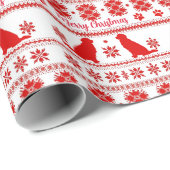 Red Nordic Golden Retriever Dog Christmas ラッピングペーパー (ロールコーナー)