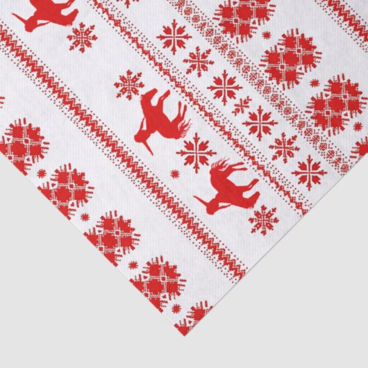 Red Nordic Rodeo Cowboy Christmas 薄葉紙 (詳細)