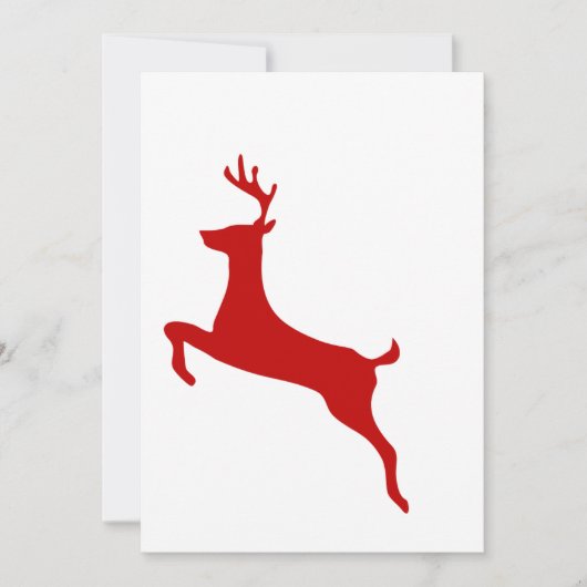 Red Nose Reindeer Christmas Folded Greeting Card 招待状 (正面)