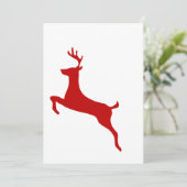 Red Nose Reindeer Christmas Folded Greeting Card 招待状 (スタンド正面)